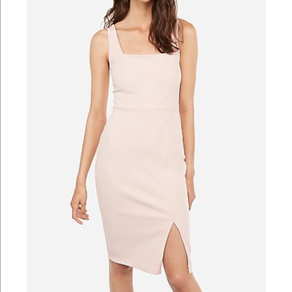 Express Blush Square Neck Sheath Dress